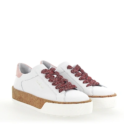 SNEAKER R320 GLATTLEDER KORK ROSA WEISS