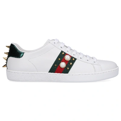 Shop Gucci Low-top Sneakers New Ace Sneaker In White