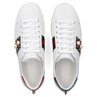 Shop Gucci Low-top Sneakers New Ace Sneaker In White