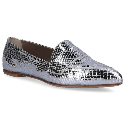 Shop Agl Attilio Giusti Leombruni Loafers D538056 Calfskin In Silver