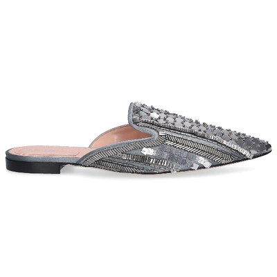 Shop Alberta Ferretti Slip On Shoes A11051 Textile In Silver