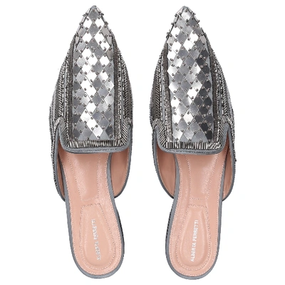 Shop Alberta Ferretti Slip On Shoes A11051 Textile In Silver