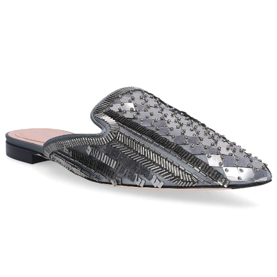 Shop Alberta Ferretti Slip On Shoes A11051 Textile In Silver