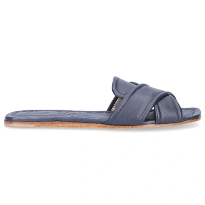 Shop Agl Attilio Giusti Leombruni Sandals D641002 Calfskin In Blue