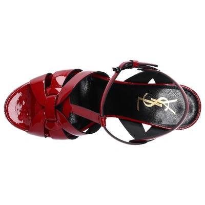 Shop Saint Laurent Strappy Sandals Tribute 75 In Red