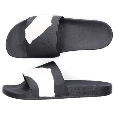 Shop Y-3 Beach Sandals Adilette  Logo Black