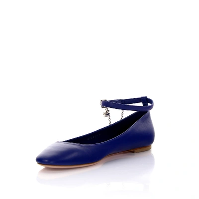 Shop Alexander Mcqueen Ballerinas Ankle Strip Nappa Leather Blue
