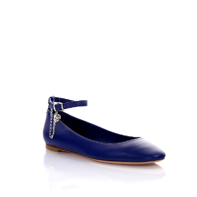 Shop Alexander Mcqueen Ballerinas Ankle Strip Nappa Leather Blue