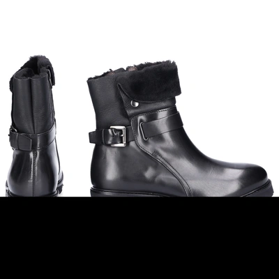 Shop Agl Attilio Giusti Leombruni Ankle Boots D716514 Calfskin In Black