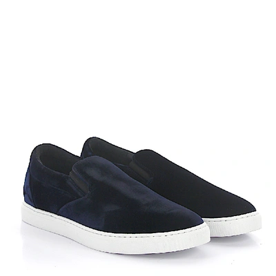 Shop Dsquared2 Low-top Sneakers Tux Velvet In Blue