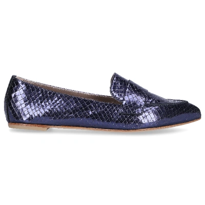 Shop Agl Attilio Giusti Leombruni Loafers D538056 Calfskin In Blue