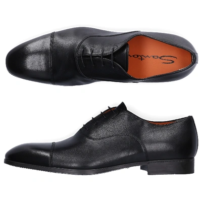 Shop Santoni Flat Shoes 11011 Calfskin In Black