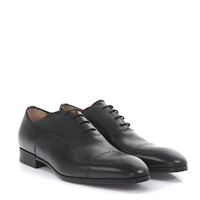 Shop Santoni Flat Shoes 11011 Calfskin In Black