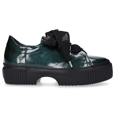 Shop Agl Attilio Giusti Leombruni Flat Shoes Lace Up Shoes D925095 Calfskin Laminated Green