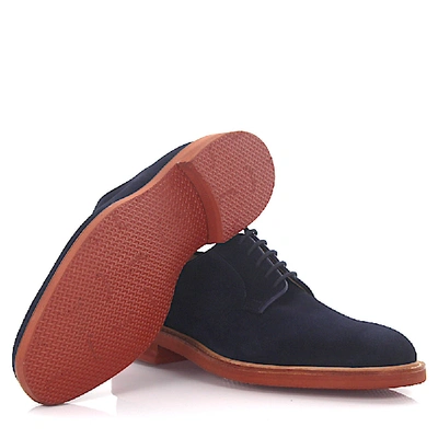 Shop Crockett & Jones Derby Lamont 2 Suede Blue Goodyear Welted