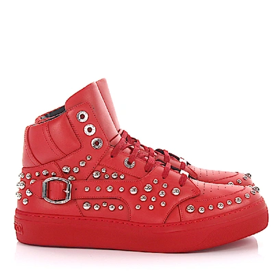 Shop Jimmy Choo High-top Sneakers Ruben  Calfskin In Red