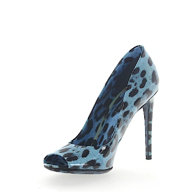 Shop Dolce & Gabbana Heeled Peep Toes In Blue