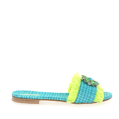 Shop Emanuela Caruso Mules Gem Blue Green