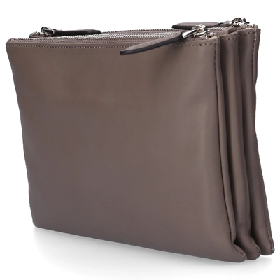 Shop Philippe Model Women Handbag 3 Zip Bag Leather Logo Beige