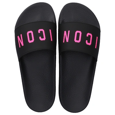 Shop Dsquared2 Beach Sandals Icon In Black