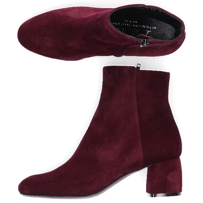 Shop Agl Attilio Giusti Leombruni Classic Ankle Boots D140530 Suede In Red