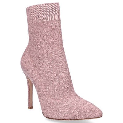 Shop Gianvito Rossi Ankle Boots Fiona Textile In Pink