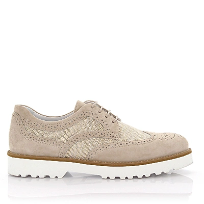 Shop Hogan Lace Up Shoes In Beige