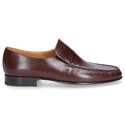 Shop Moreschi Loafers Kangaroo Leather In Brown