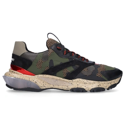 Shop Valentino Low-top Sneakers Bounce In Olive