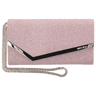 Shop Jimmy Choo Women Shoulder Bag Emmie Leather Pink Glitter
