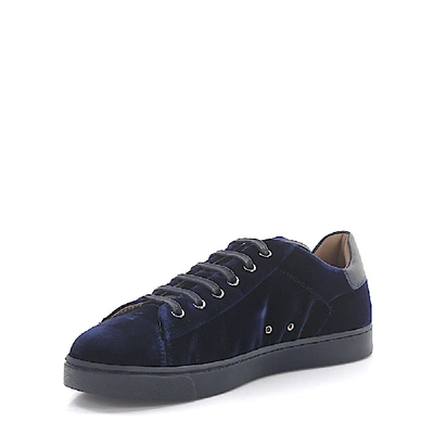 Shop Gianvito Rossi Low-top Sneakers Loft Velvet In Blue
