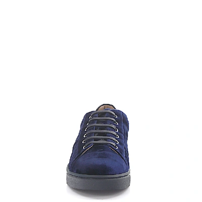 Shop Gianvito Rossi Low-top Sneakers Loft Velvet In Blue