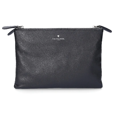 Shop Philippe Model Women Handbag Cholet Leather Logo Black