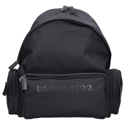 Shop Dsquared2 Men Backpack Bpm0026 Nylon Logo Black