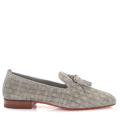 Shop Santoni Slip On Shoes In Grey