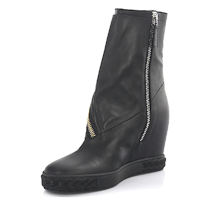 Shop Casadei Women  Wedge Boots Leather Black
