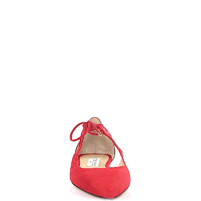 Shop Jimmy Choo Ankle Strap Ballet Flats In Red