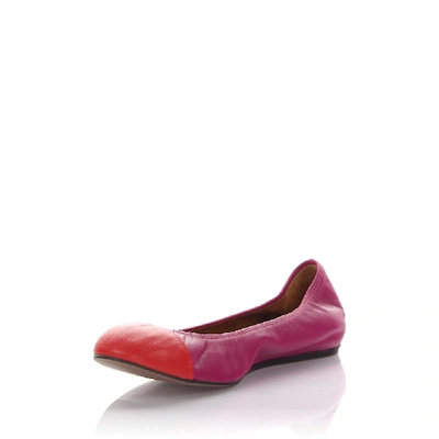 Shop Lanvin Ballet Pumps Lambskin Pink In Pink,olive,orange,petrol