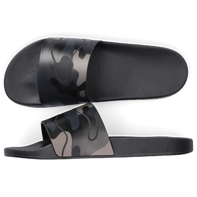 Shop Valentino Beach Sandals Slider In Black
