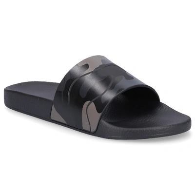 Shop Valentino Beach Sandals Slider In Black