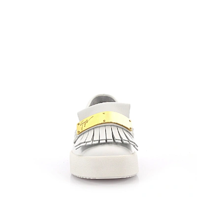 Shop Giuseppe Zanotti Slip-on Sneaker Naomi Leather White Gold