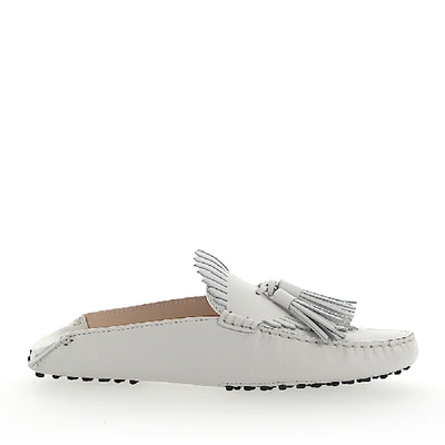 Shop Tod's Slipper Mocassins G0x070 Leather White Frays