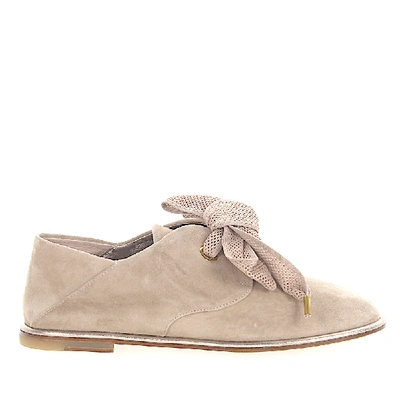 Shop Agl Attilio Giusti Leombruni Lace Up Shoes D741018 Suede In Beige