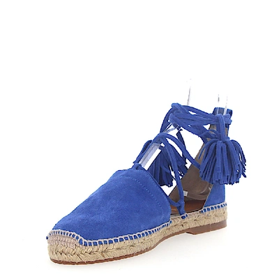 Shop Dsquared2 Espadrilles Sandals Flat Suede Blue Roman Lacing