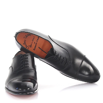 Shop Santoni Business Shoes Oxford 12474 Calfskin In Black