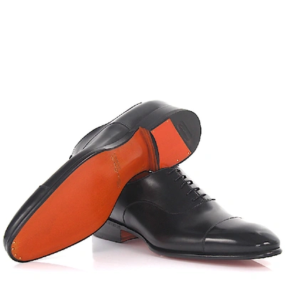 Shop Santoni Business Shoes Oxford 12474 Calfskin In Black