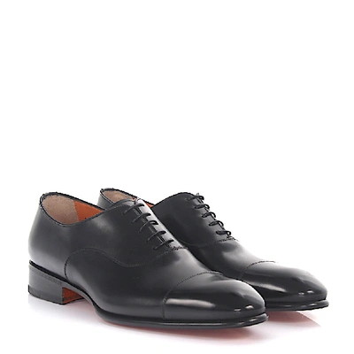 Shop Santoni Business Shoes Oxford 12474 Calfskin In Black