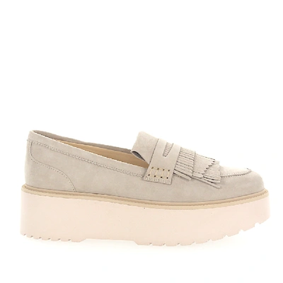 Shop Hogan Loafers In Beige