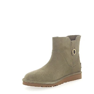 Shop Ugg Ankle Boots Gib Suede Khaki In Green