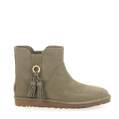 Shop Ugg Ankle Boots Gib Suede Khaki In Green